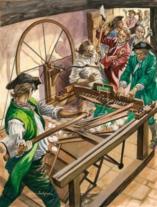 Trabajadores atacan la casa de Blackburn de James Hargreaves para destruir su invención, la Spinning Jenny