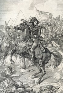 Campaña (Expedición) de Egipto (1798-1801): El general Napoleón Bonaparte (1765-1821) ante las Pirámides de Peter Johann Nepomuck Geiger