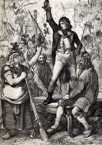 Estallido de la Revolución Francesa en 1789: se insta al populacho reunido a elegir el color de una escarapela y a tomar las armas histórica) de Anton Ziegler de Peter Johann Nepomuck Geiger