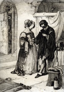 El Conde de Essex Robert Devereux (1565-1601) condenado a muerte por traición entregó a Elizabeth Howard, Condesa de Nottingham y Dama de Honor de Elisabeth Iere de Inglaterra, un anillo prenda de su lealtad a la Reina de Peter Johann Nepomuck Geiger