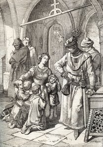 El asesinato de la noble dama Inés de Castro (1320-1355), segunda esposa de Pedro I de Portugal en el monasterio Santa Clara de Coimbra, Portugal 1355 (Wife of King Peter I of Portugal Ines Castro