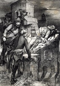 La muerte del rey Carlos (o Carl) XII de Suecia (1682-1718) durante el asedio del primer fuerte noruego Fredriksten de Peter Johann Nepomuck Geiger