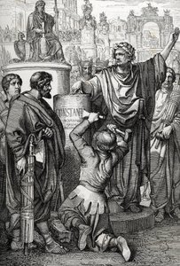 La fundación de Constantinopla por el emperador Constantinopla el Grande, que trasladó la capital imperial a Bizancio, a la que rebautizó Constantinopla.