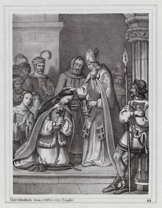 Cirilo y Metodio, misioneros cristianos bizantinos, siglo IX (grabado) de Peter Johann Nepomuk Geiger