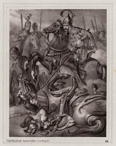 Muerte de Federico II de Austria en la batalla del río Leitha de Peter Johann Nepomuk Geiger