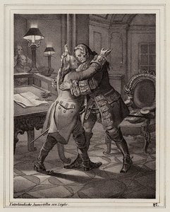 Eugenio de Saboya abrazando al duque de Marlborough, Guerra de Sucesión española de Peter Johann Nepomuk Geiger
