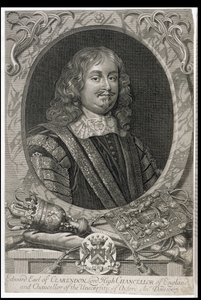Edward Hyde, primer conde de Clarendon, grabado por M. Burg de Peter Lely