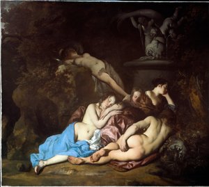 Ninfas junto a una fuente