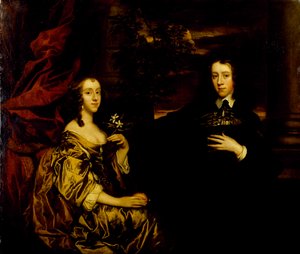 Retrato de un joven caballero y su esposa, c.1655-58 de Peter Lely