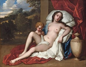 Retrato de una joven y un niño, como Venus y Cupido