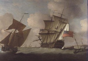 Un Tercera Clase uniéndose a su Escuadrón frente al Castillo de Elizabeth, Jersey de Peter Monamy