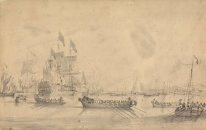 Desembarco de Guillermo de Orange en la bahía de Tor de Peter Monamy