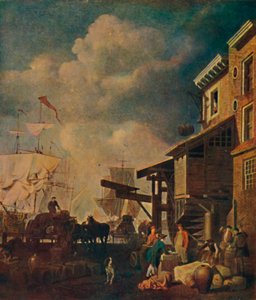 El viejo muelle de la India Oriental, Puente de Londres de Peter Monamy