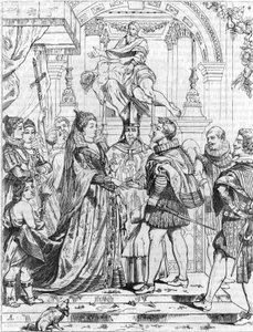 Matrimonio por poderes de María de Médicis (1576-1642) con Enrique IV en Florencia, 5 de octubre de 1600. Grabado de Pierre Paul Rubens (1577-1640). de Peter Paul (after) Rubens