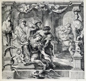 La muerte de Aquiles, después de Pierre Paul Rubens (1577-1640), Flandes de Peter Paul (after) Rubens