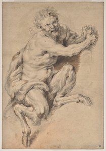 Un fauno agarrando un racimo de uvas de Peter Paul Rubens