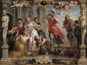 Aquiles Descubierto por Ulises entre las Hijas de Licomedes en Skyros, 1630-1635 de Peter Paul Rubens
