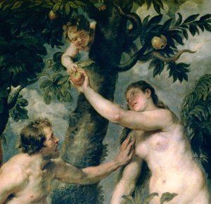 Adán y Eva (copiado del cuadro de Tiziano) (detalle de 51710) de Peter Paul Rubens