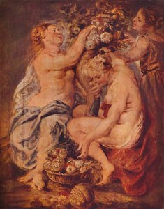 Ceres y dos ninfas con una cornucopia, c1617