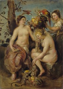 Ceres y las ninfas, copia según el cuadro de Rubens en Madrid de Peter Paul Rubens