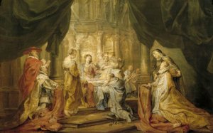 San Ildefonso recibe la casulla de Peter Paul Rubens