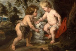 El pequeño Jesús con el niño Juan