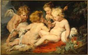 El niño Jesús con San Juan niño y dos ángeles