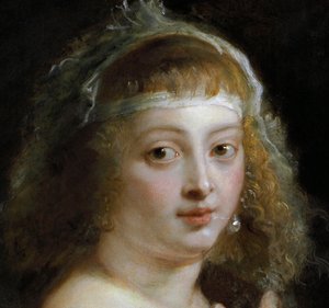 Detalle de Helene Fourment con bata de piel de Peter Paul Rubens