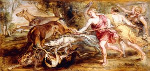 Diana y sus ninfas cazando - un modello