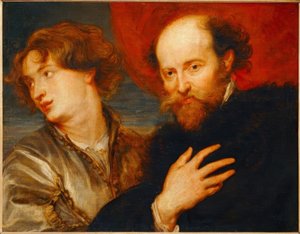 Doble retrato idealizado de van Dyck y Rubens de Peter Paul Rubens