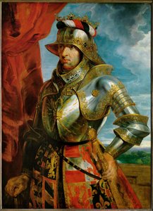 Emperador Maximiliano I, c.1618 (pintura sobre madera de roble) de Peter Paul Rubens