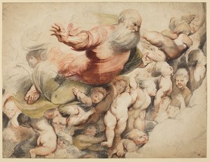 Dios Padre sostenido por ángeles, después de Pordenone, 1600-03