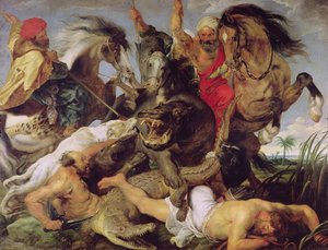 Caza de hipopótamos y cocodrilos, c.1615-16