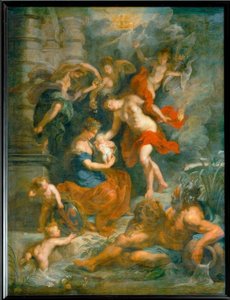 El nacimiento de la reina María de Médici, en Florencia el 26 de abril de 1573 de Peter Paul Rubens