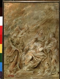 Nacimiento del Delfín Luis XIII (1601-1643) (Nacimiento del Delfín Luis XIII). Pintura de Peter Paul (Pierre-Paul) Rubens (o Peter Paul o Petrus Paulus) (1577-1640). Óleo sobre tabla, 33,6 x 24 cm de Peter Paul Rubens