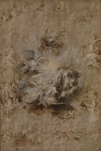 Boceto múltiple para el techo de la Casa de Banquetes de Peter Paul Rubens