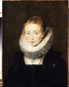 Retrato de una dama de compañía de la Infanta Isabel (1566-1633). Lleva un collar de fresa. (Retrato de dama de honor de la Infanta Isabel). Pintura de Peter Paul (Pierre-Paul) Rubens (o Peter Paul o Petrus Paulus) (1577-1640). su aceite de Peter Paul Rubens