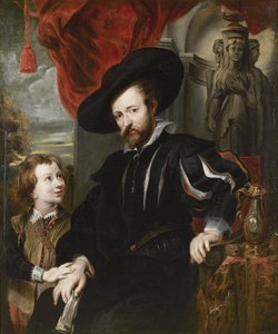 Retrato de Peter Paul Rubens con su hijo Albert, mediados del siglo XVII de Peter Paul, Rubens