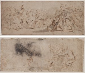 Reconciliation of the Romans and the Sabines (recto) Venus Disarming Mars, Drapery Study (verso) de Peter Paul Rubens
