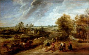 Regreso de los campesinos después de la jornada laboral en los campos de Peter Paul Rubens