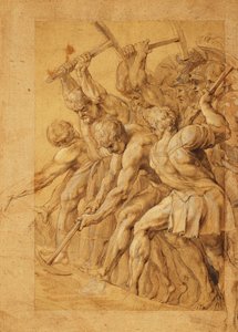 Soldados destruyendo un puente de Peter Paul Rubens