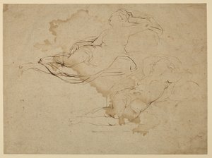 Estudios de una mujer desnuda durmiendo (recto)