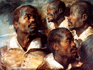 Estudios de la cabeza de un negro, siglo XVII