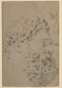 Estudios de la cabeza y perfil del Hércules Farnesio visto desde un punto de vista inferior de Peter Paul Rubens