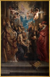 La disputa del Santísimo Sacramento, c.1609 (óleo sobre tabla)