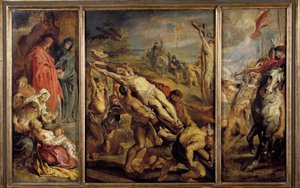 La erección del tríptico de la cruz de Peter Paul Rubens