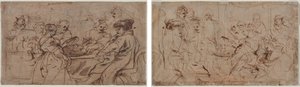 El festín de Herodes (recto) Tomiris con la cabeza de Ciro (verso) de Peter Paul Rubens