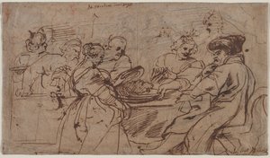 El festín de Herodes recto Tomiris con la cabeza de Ciro verso, c. 1637-1638