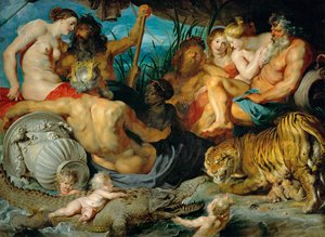 Los cuatro continentes, c.1615 (óleo sobre lienzo) de Peter Paul Rubens