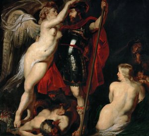 El héroe de la virtud Marte, es coronado por la diosa de la victoria, ca. 1616 de Peter Paul Rubens
